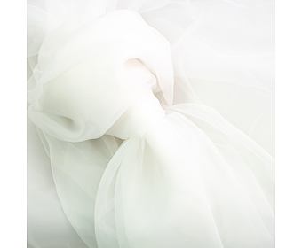 Organza lomená bílá