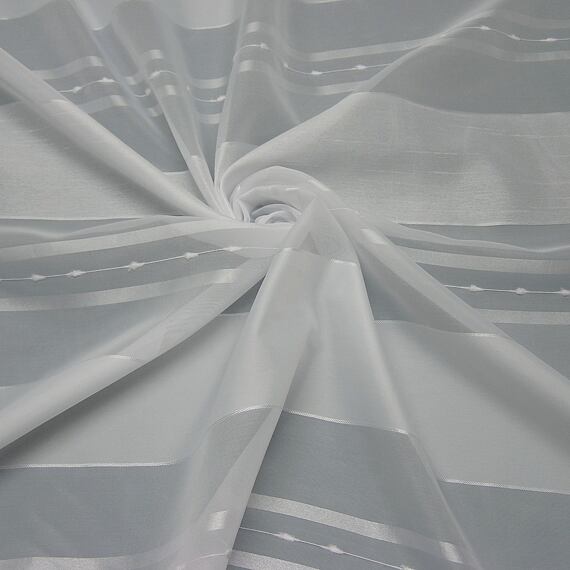 Poloprůsvitný voál bílé pruhy
