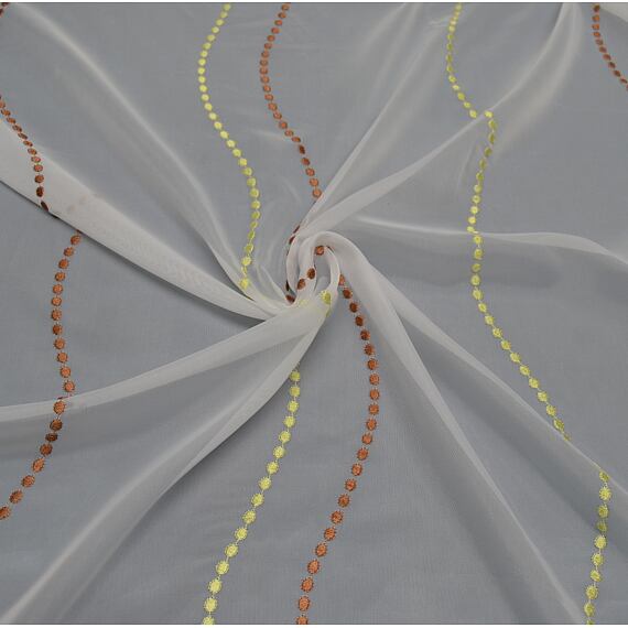 Voál zeleno-hnědé vlnky v.180cm