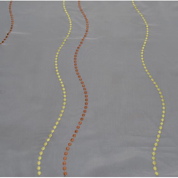 Voál zeleno-hnědé vlnky v.180cm