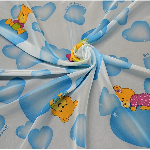 Voál s modrými srdíčky