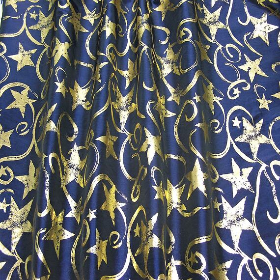 Modrý satén s hvězdami