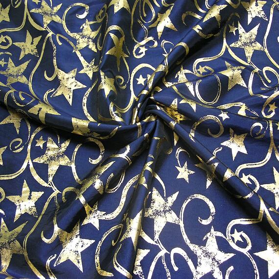 Modrý satén s hvězdami