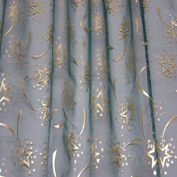 Vánoční organza - oboustranná - zelená
