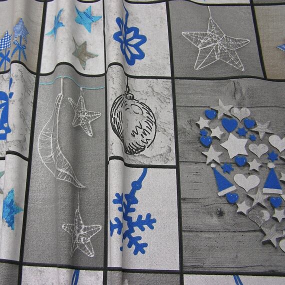 Vánoční vzor šedo-modrý