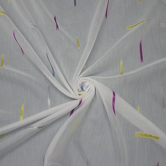 Voál čárky žluto-fialové